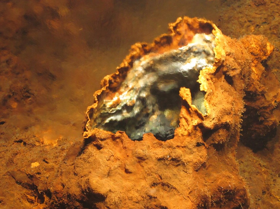 Image showing chimney of the new field where hydrothermal activity is visible. Image from ROV “LUSO”, Portuguese Task Force for the Extension of the Continental Shelf